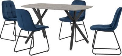 Athens Rectangular Dining Set with Lukas Chairs - Furniture Cash and Carry
