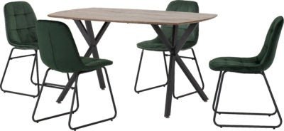 Athens Rectangular Dining Set with Lukas Chairs - Furniture Cash and Carry