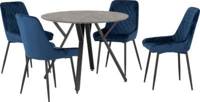 Athens Round Dining Set with Avery Chairs - Furniture Cash and Carry