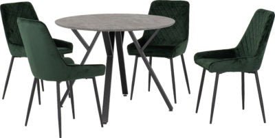 Athens Round Dining Set with Avery Chairs - Furniture Cash and Carry