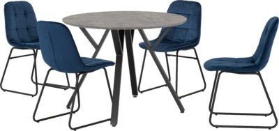 Athens Round Dining Set with Lukas Chairs - Furniture Cash and Carry
