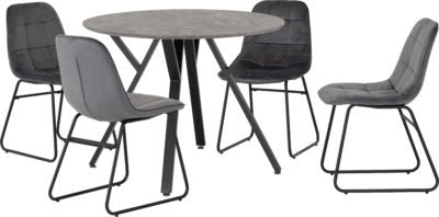 Athens Round Dining Set with Lukas Chairs - Furniture Cash and Carry