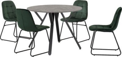 Athens Round Dining Set with Lukas Chairs - Furniture Cash and Carry