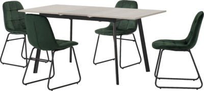 Avery Extending Dining Set with Lukas Chairs - Furniture Cash and Carry