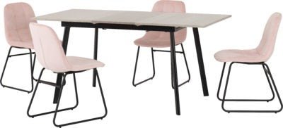 Avery Extending Dining Set with Lukas Chairs - Furniture Cash and Carry
