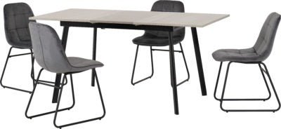 Avery Extending Dining Set with Lukas Chairs - Furniture Cash and Carry