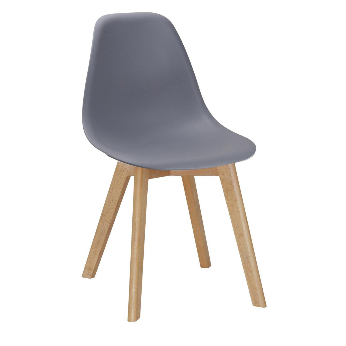 Belgium Plastic (PP) Chairs with Solid Beech Legs - Yellow (Set of 4)