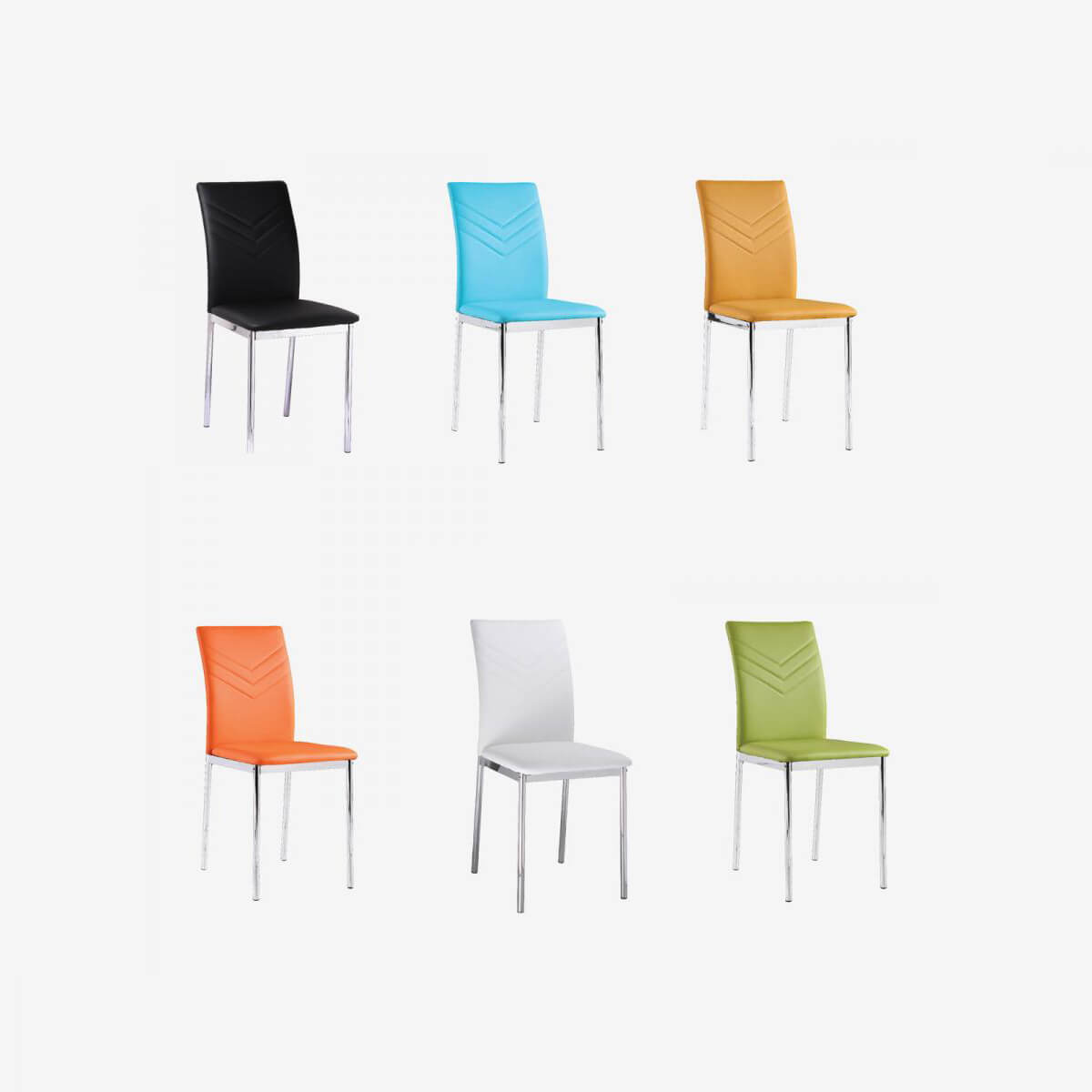 Carina PU Chairs Chrome - White (Set of 4)