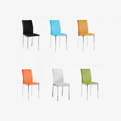 Carina PU Chairs Chrome - White (Set of 4)