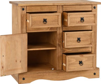 Corona 1 Door 4 Drawer Sideboard - Furniture Cash and Carry
