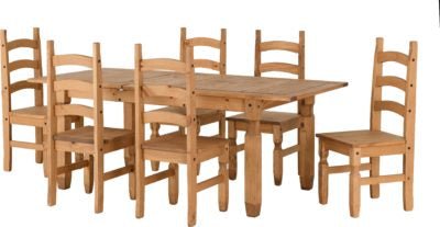 Corona Extending Dining Set (6 Chairs) - Furniture Cash and Carry