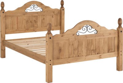 Corona Scroll 4'6" Bed High Foot End - Furniture Cash and Carry