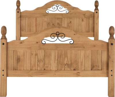 Corona Scroll 4'6" Bed High Foot End - Furniture Cash and Carry