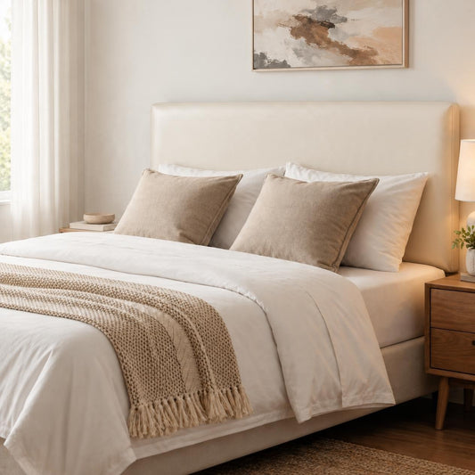 Cream PU Leather Headboard