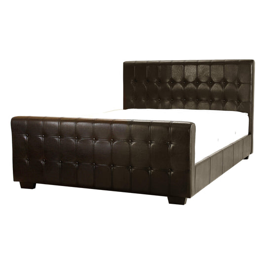 Dakar Button PU Bed - Brown