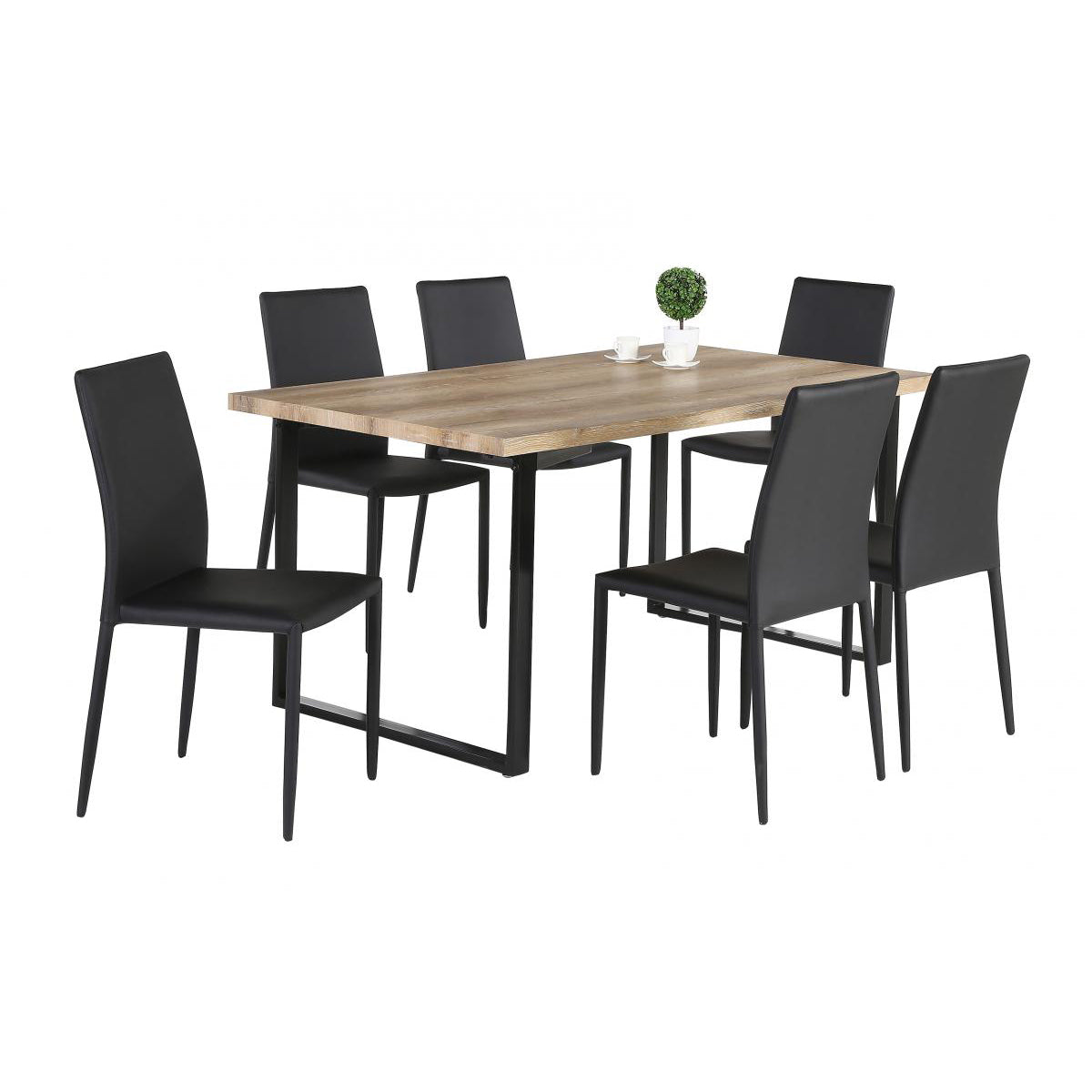 Felix Dining Table Natural & Black - Black, Natural