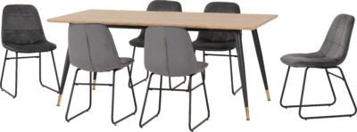 Hamilton Large Dining Set with Lukas Chairs - Furniture Cash and Carry