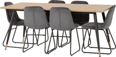 Hamilton Large Dining Set with Lukas Chairs - Furniture Cash and Carry