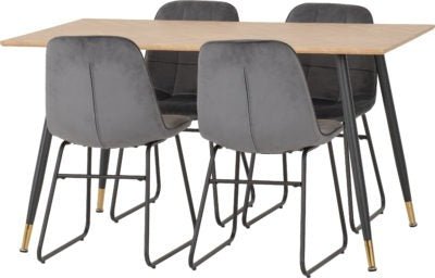 Hamilton Medium Dining Set with Lukas Chairs - Furniture Cash and Carry