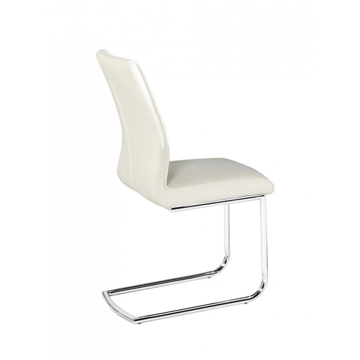 Honora PU Chairs Chrome & White (2s) (Set of 2)