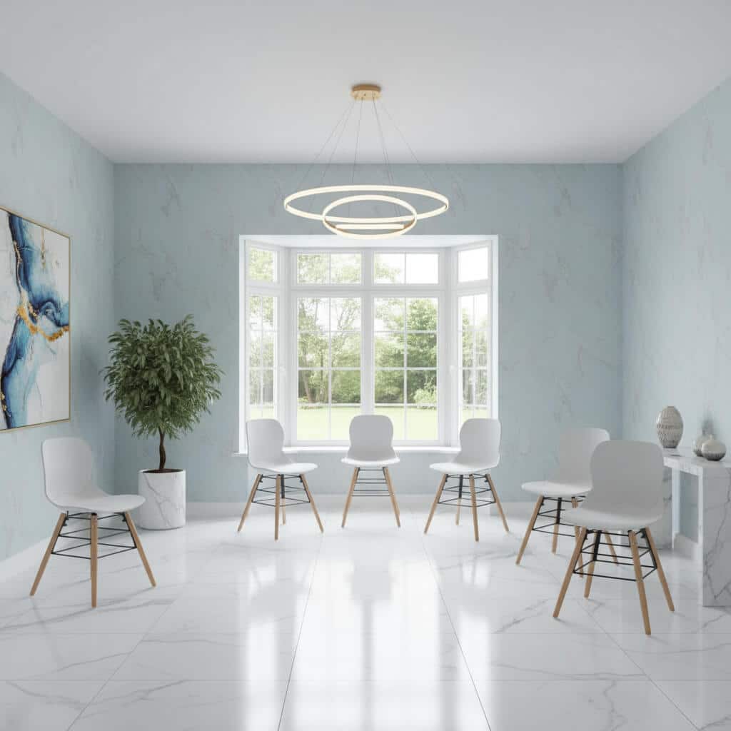 Karis Plastic (PP) Chairs with Solid Beech Legs White (4s) (Set of 4)