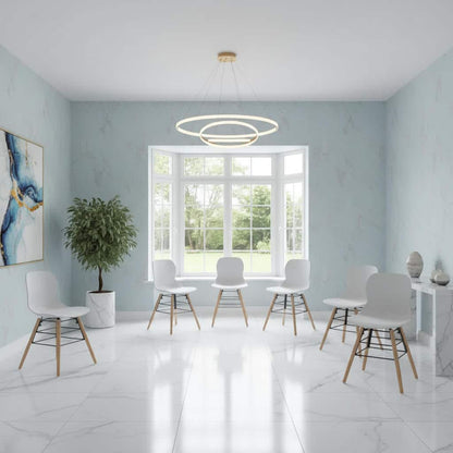 Karis Plastic (PP) Chairs with Solid Beech Legs White (4s) (Set of 4)