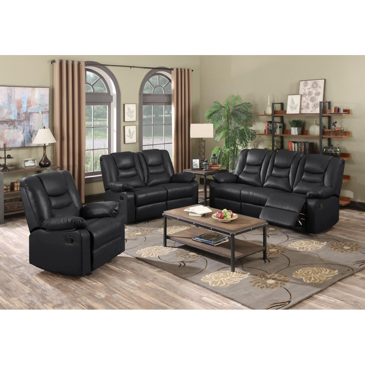 Kirk Recliner Bonded PU 2 Seater - Cappuccino