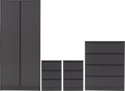 Malvern 2 Door Wardrobe Bedroom Set - Furniture Cash and Carry