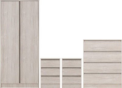 Malvern 2 Door Wardrobe Bedroom Set - Furniture Cash and Carry