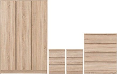 Malvern 3 Door Wardrobe Bedroom Set - Furniture Cash and Carry
