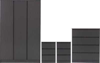 Malvern 3 Door Wardrobe Bedroom Set - Furniture Cash and Carry