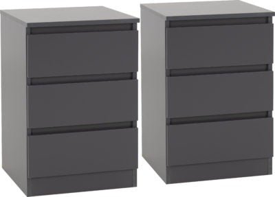 Malvern 3 Drawer Bedside (PAIR) - Furniture Cash and Carry