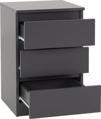 Malvern 3 Drawer Bedside (PAIR) - Furniture Cash and Carry