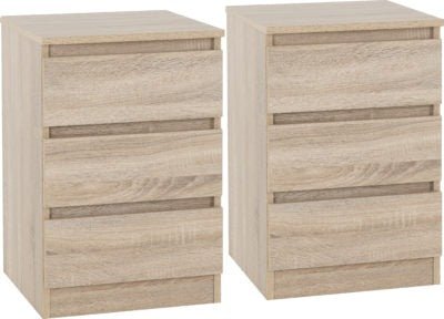 Malvern 3 Drawer Bedside (PAIR) - Furniture Cash and Carry