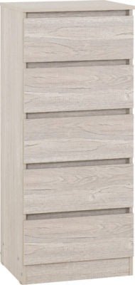 Malvern 5 Drawer Narrow Chest - Furniture Cash and Carry