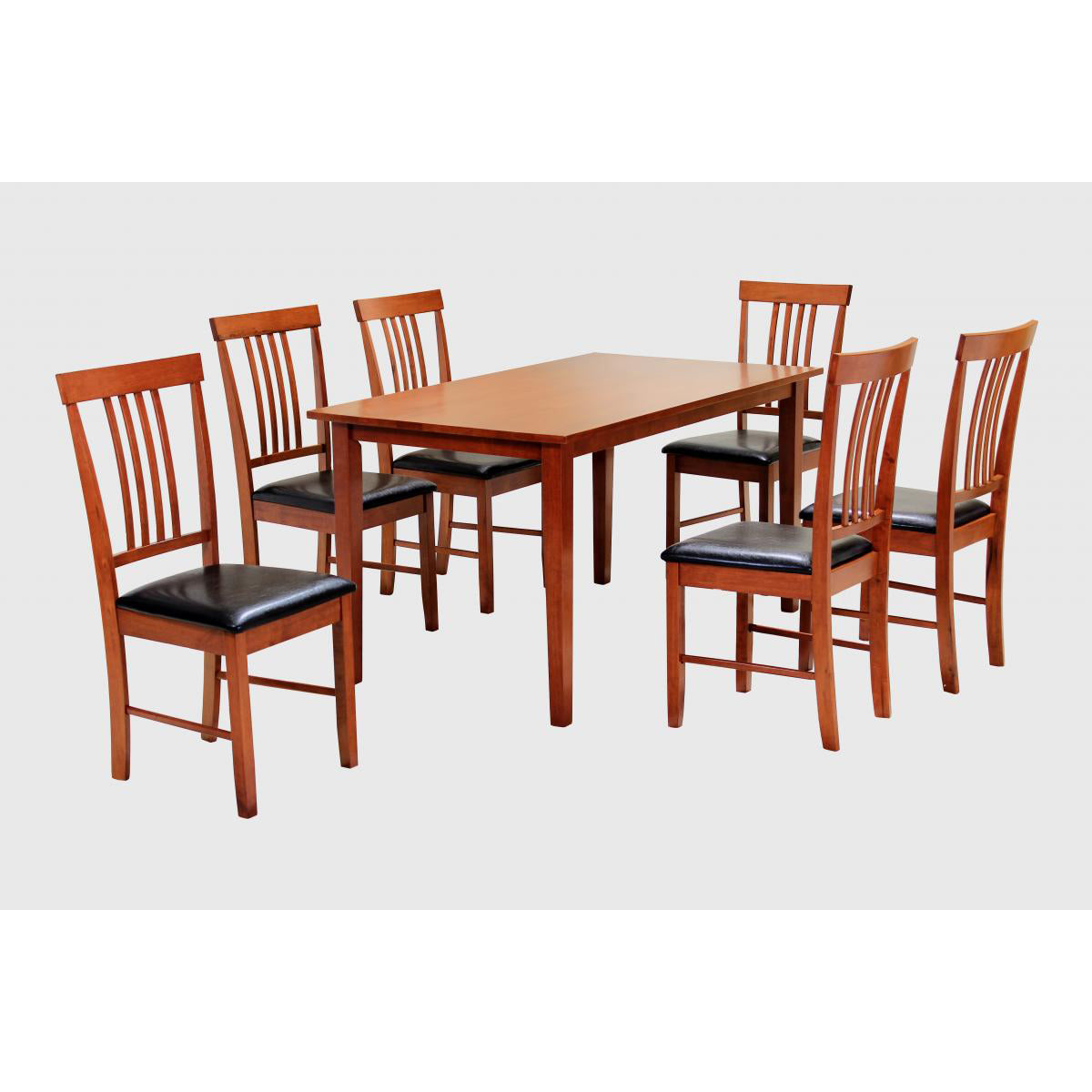 Massa Large Dining Set with 6 Chairs - Mahogany