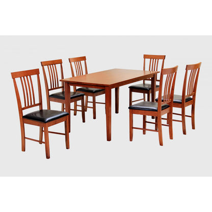 Massa Large Dining Set with 6 Chairs - Mahogany
