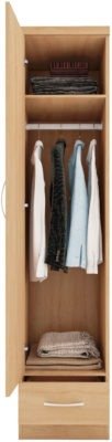 Nevada 1 Door 1 Drawer Wardrobe - Furniture Cash and Carry