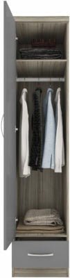 Nevada 1 Door 1 Drawer Wardrobe - Furniture Cash and Carry
