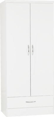 Nevada 2 Door 1 Drawer Wardrobe - Furniture Cash and Carry