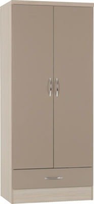 Nevada 2 Door 1 Drawer Wardrobe - Furniture Cash and Carry