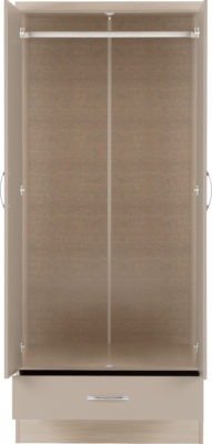 Nevada 2 Door 1 Drawer Wardrobe - Furniture Cash and Carry