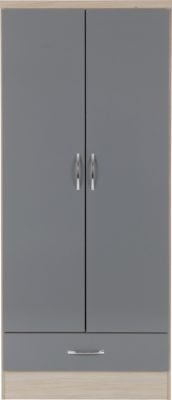 Nevada 2 Door 1 Drawer Wardrobe - Furniture Cash and Carry