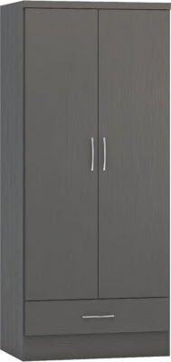 Nevada 2 Door 1 Drawer Wardrobe - Furniture Cash and Carry