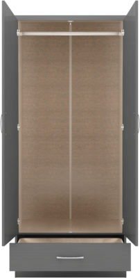 Nevada 2 Door 1 Drawer Wardrobe - Furniture Cash and Carry