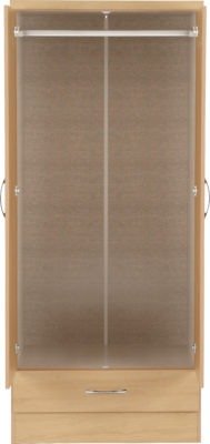 Nevada 2 Door 1 Drawer Wardrobe - Furniture Cash and Carry