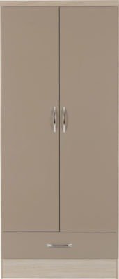 Nevada 2 Door 1 Drawer Wardrobe - Furniture Cash and Carry