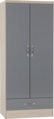 Nevada 2 Door 1 Drawer Wardrobe - Furniture Cash and Carry