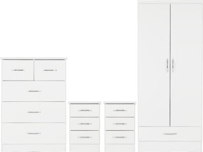 Nevada 2 Door 1 Drawer Wardrobe Bedroom Set - Furniture Cash and Carry