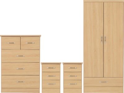 Nevada 2 Door 1 Drawer Wardrobe Bedroom Set - Furniture Cash and Carry
